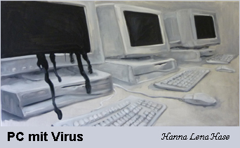 Gemälde PC mit Virus von Hanna Lena Hase